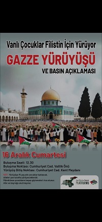 Vanlı çocuklar Filistin için yürüyecek!