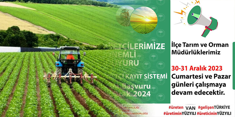 Van Tarım İl Müdürlüğünden ÇKS başvuruları için önemli uyarı!