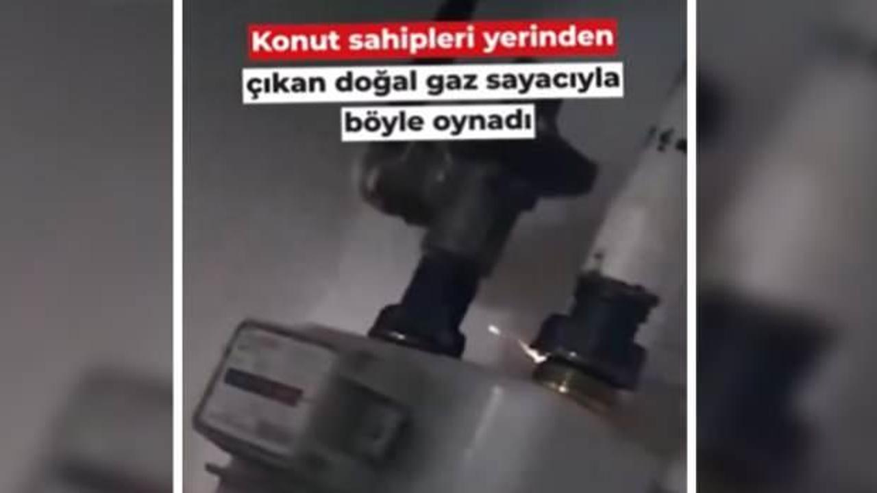 Doğal gaz sayacıyla tehlikeli oyun: Çıkan kıvılcımlara aldırmadılar!