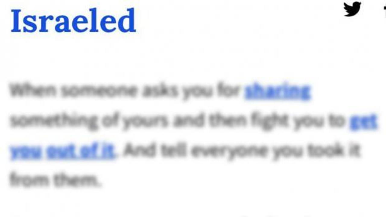 ‘İsrail’ sözlüğe ‘hırsız’ olarak girdi