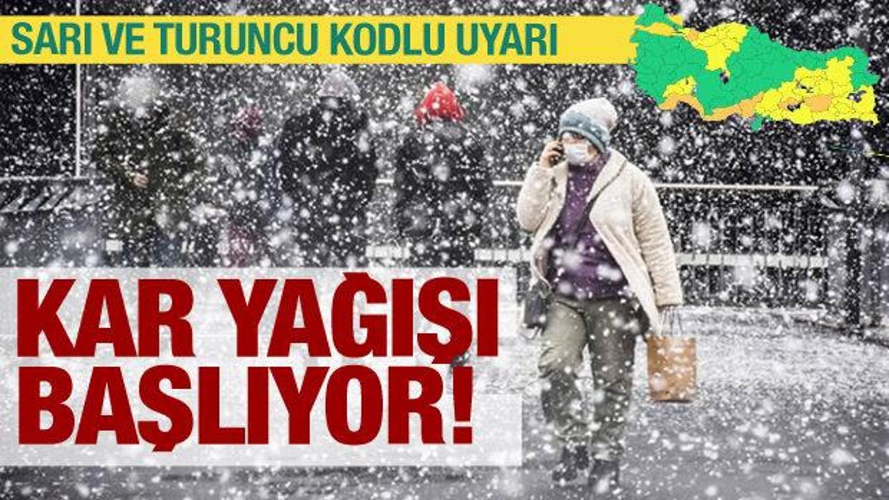 Kar yağışı başlıyor! Sarı ve turuncu kodlu uyarı! 36 kentte alarm…