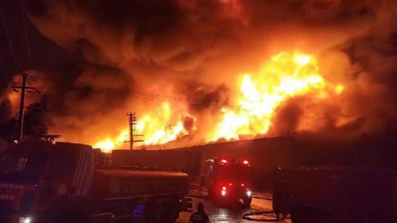 Kocaeli’nde palet fabrikasında yangın