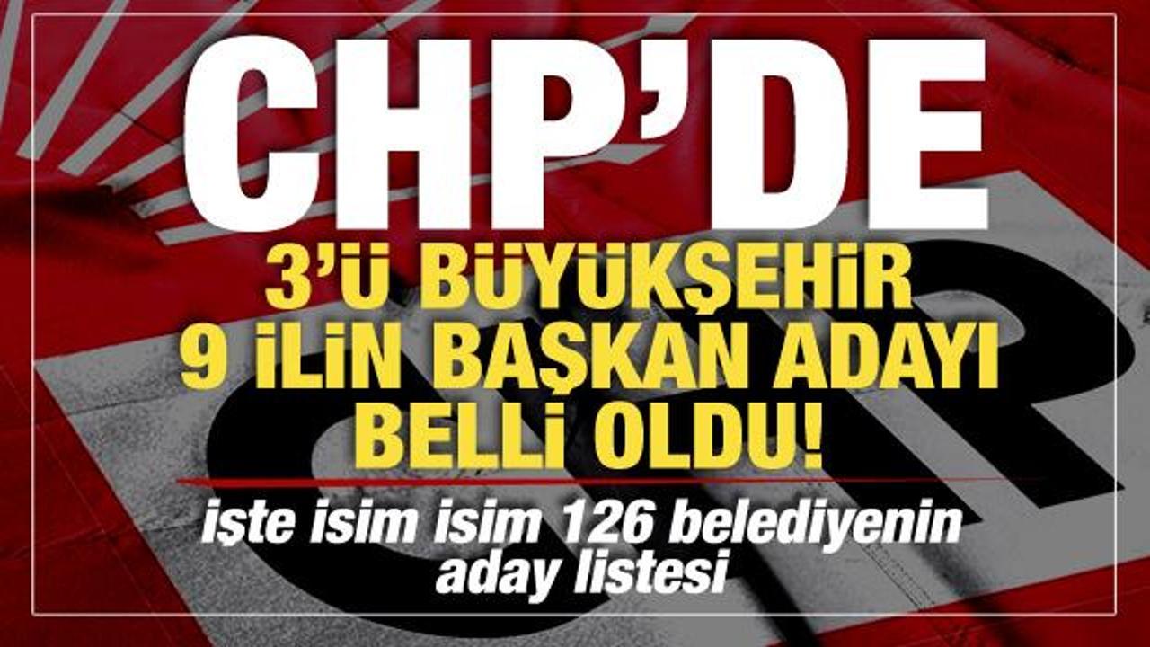 CHP’de 9 ilin belediye başkan adayları belli oldu