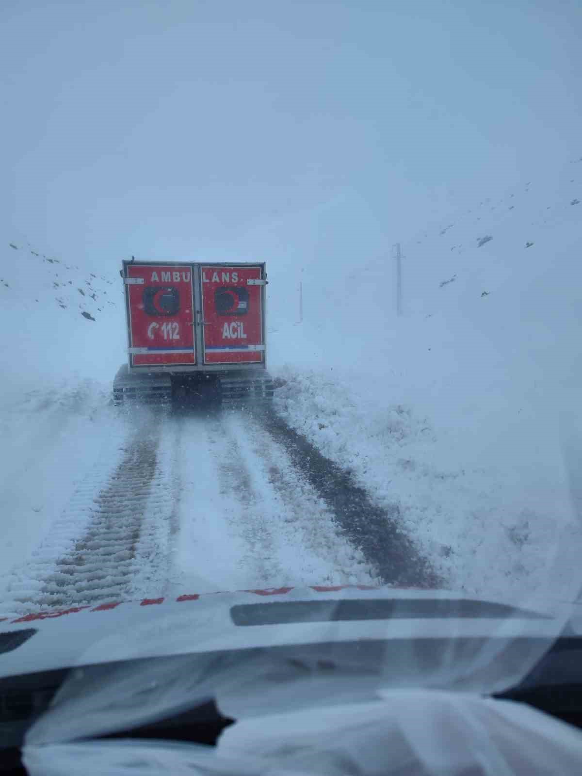 Ağrı’da hamile kadın paletli ambulansla kurtarıldı