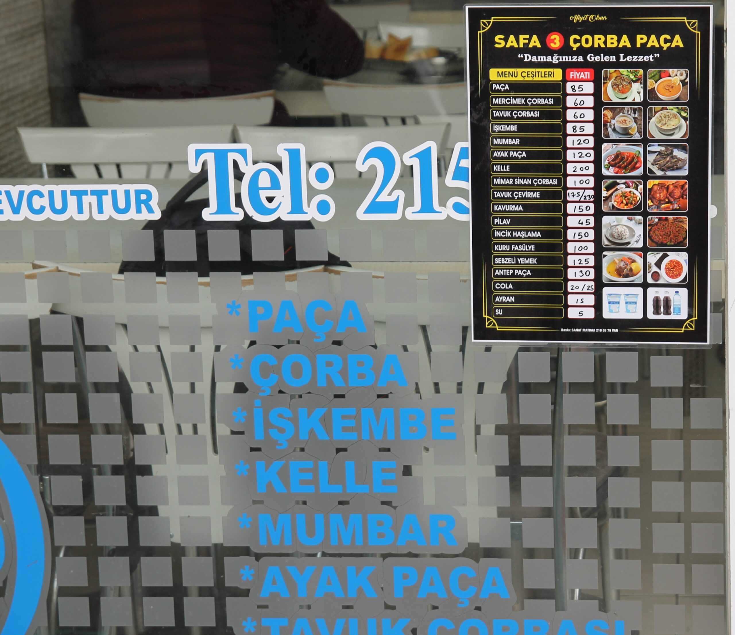 Van’da işletmelerin girişine fiyat listesi asıldı