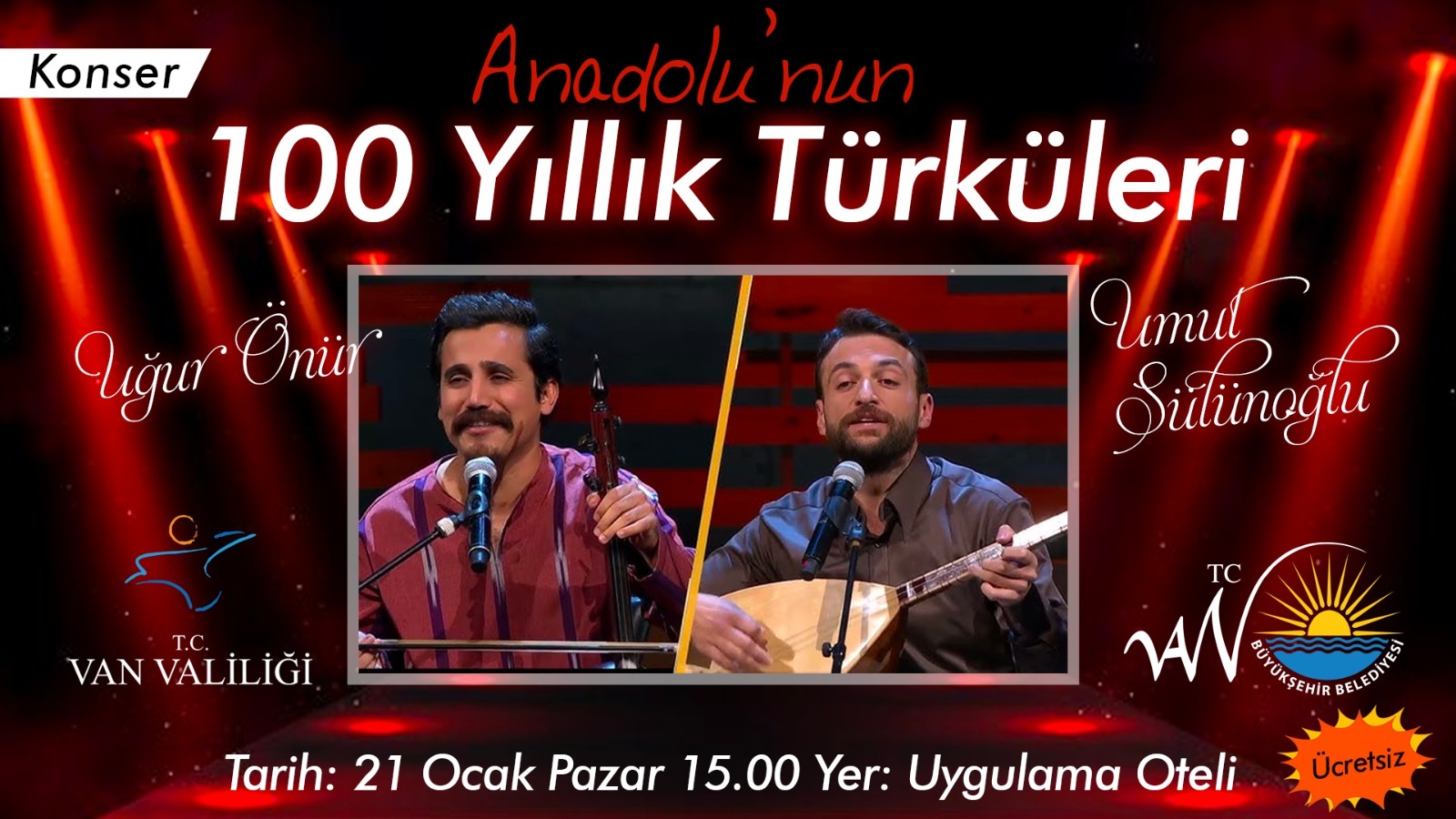 Van’da ‘Anadolu’nun 100 Yıllık Türküleri’ adlı konser düzenlenecek