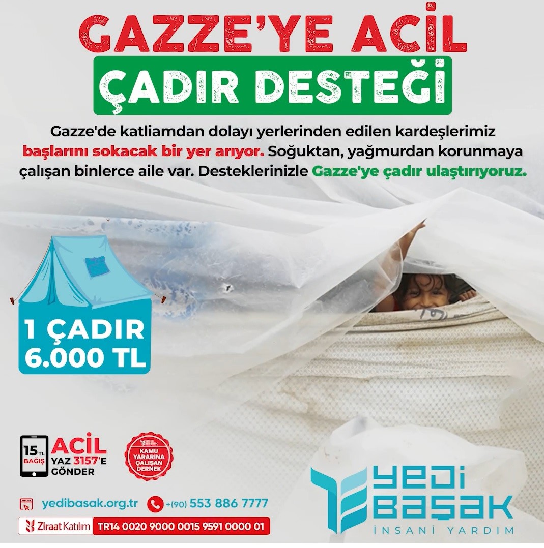 Gazze halkı için Yedi Başak’tan çadır kampanyası