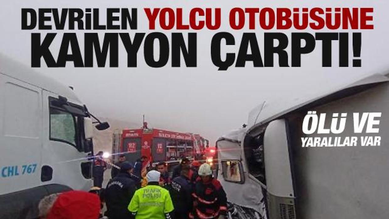 Yolcu otobüsü devrildi: Ölü ve çok sayıda yaralı