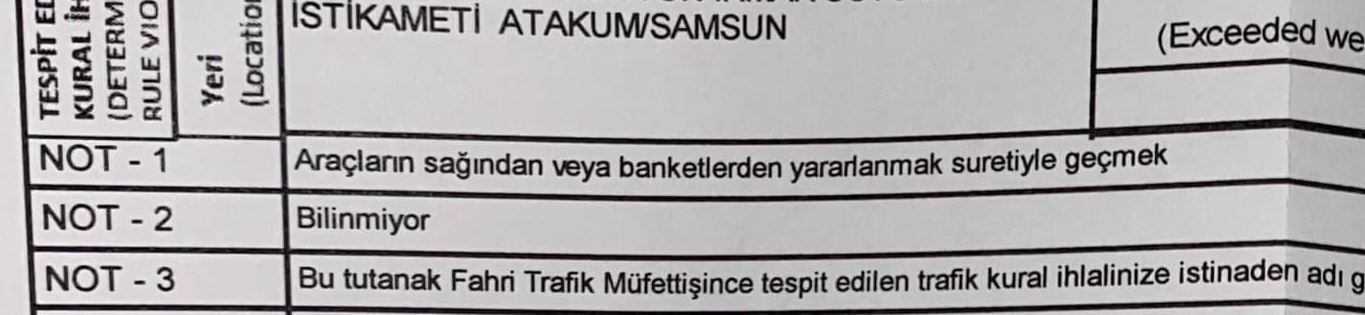 Sürücüye ’sağdan geçtin’ cezası