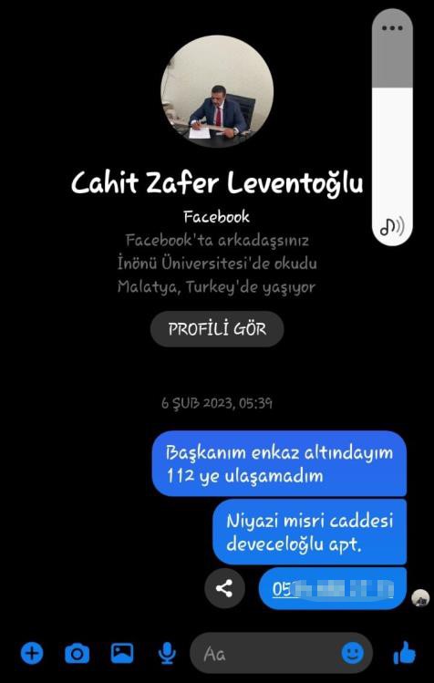 Depremde yıkılan apartmanın enkazından, sosyal medyadan gönderdiği mesajla kurtuldu