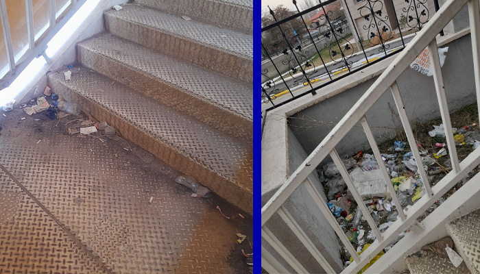 Van’ın temizlik sorunu artıyor: Üst geçitler çöp dolu