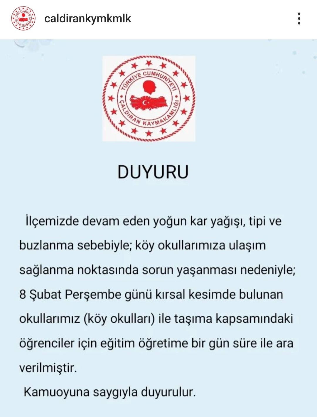 Van’da eğitime kar engeli