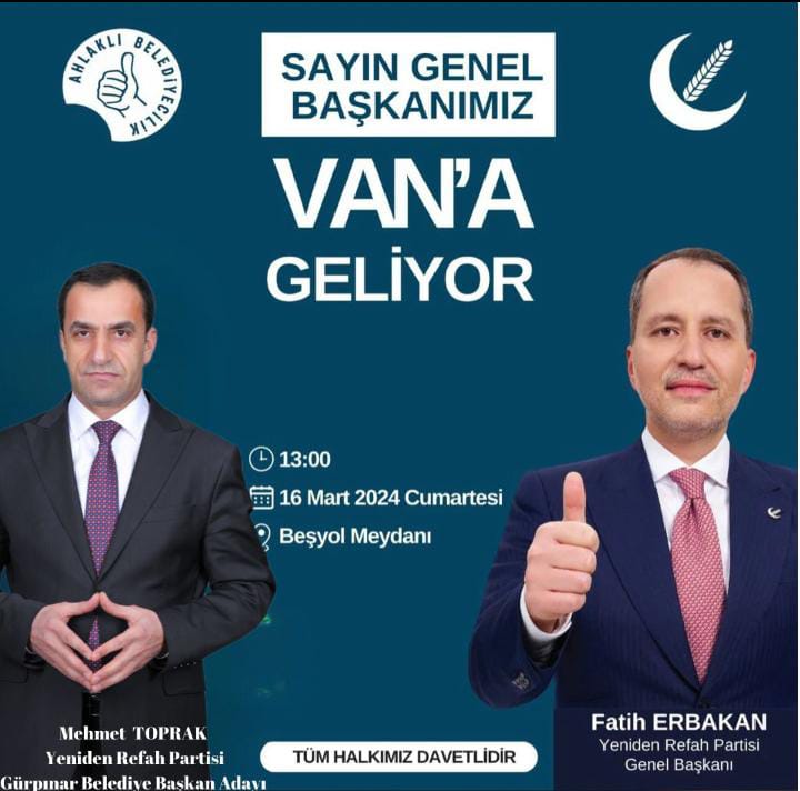 Gürpınar Belediye Başkan adayı Toprak’tan mitinge davet