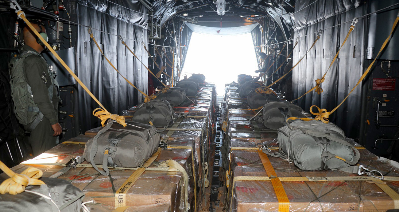 Gazze Şeridi’ne havadan toplam 25 yardım operasyonu gerçekleştirildi