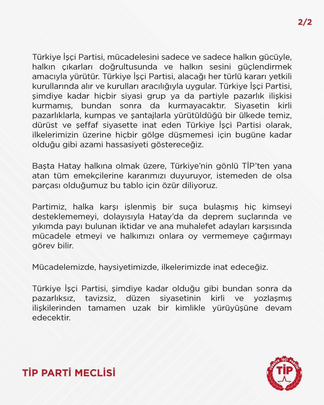 TİP'ten Hatay kararı! Gökhan Zan'dan desteği çektiler! Zan'dan rest: Çekilmedim!