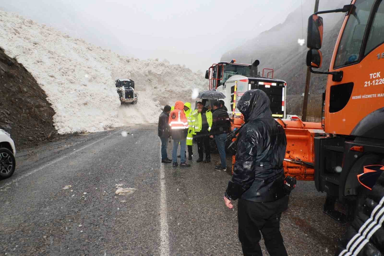 Hakkari-Çukurca kara yolu çığdan temizleniyor