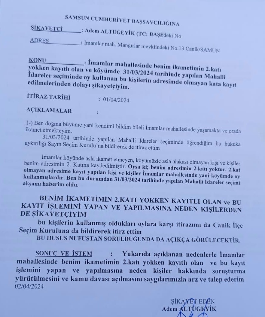Muhtarlık seçimine ’usulsüzlük’ iddiasıyla suç duyurusu: “Evimin olmayan katında oturan var”