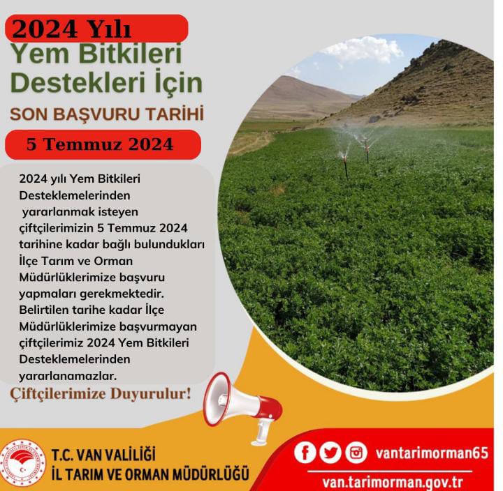 Vanlı çiftçilere yem bitkileri desteği!