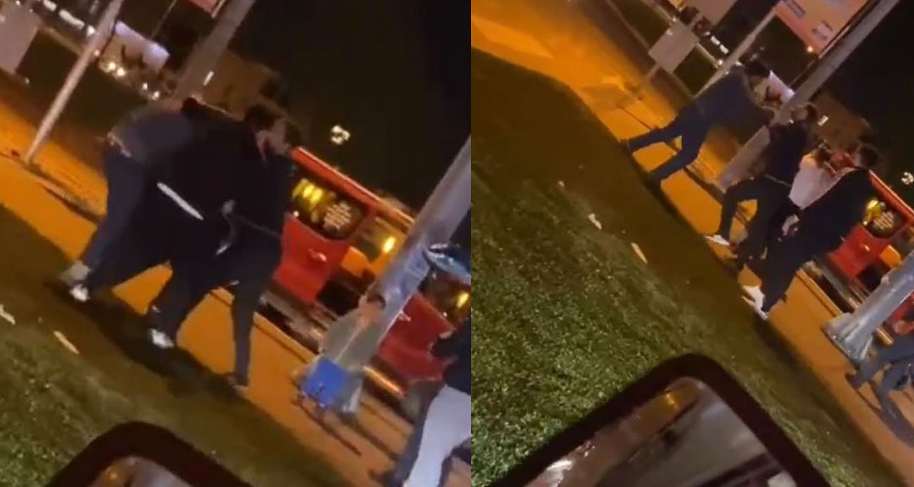 Kavşağı boks ringine çevirdiler: O anlar kamerada