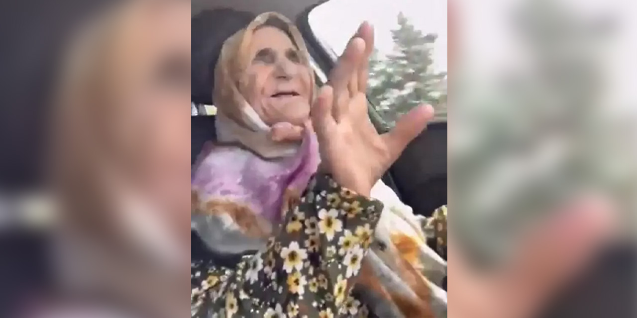 Arabayla gezdirilen Atike Teyze çocuklar gibi eğlendi