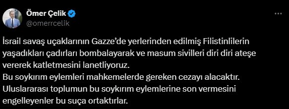AK Parti Sözcüsü Çelik’ten bebek katili israile Refah tepkisi: “Lanetliyoruz”