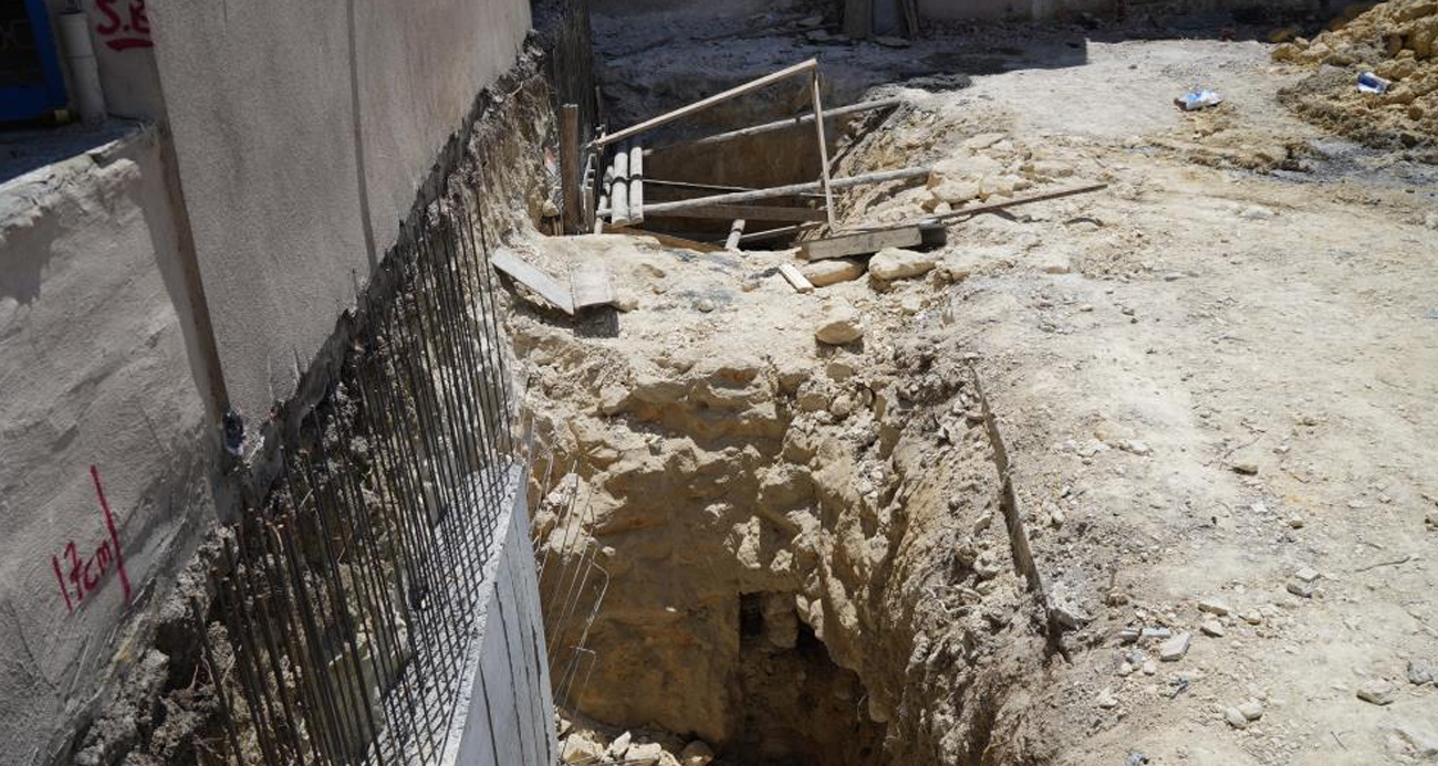 İlginç olay, inşaat çalışması sırasında mağara ve kanal bulundu