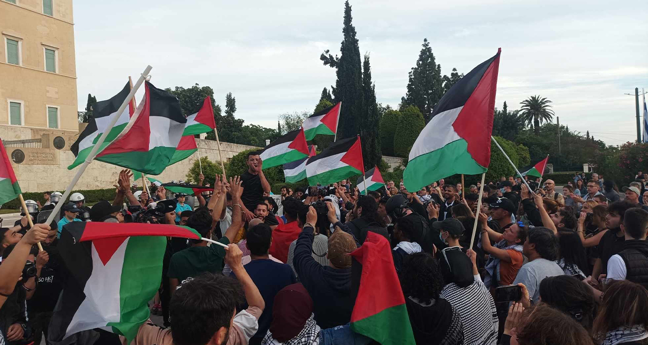 Yunanistan’da Filistin’e destek gösterisine polis müdahalesi