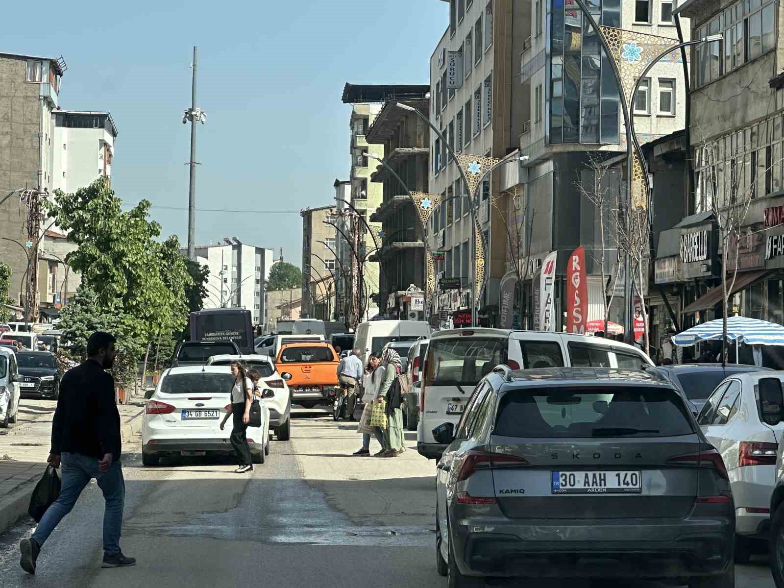 Yüksekova’da ilginç görüntü: Yolun bir tarafındaki ağaçlar kurudu, diğer tarafındakiler yeşillendi