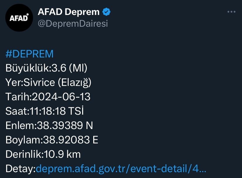 Elazığ’da  deprem