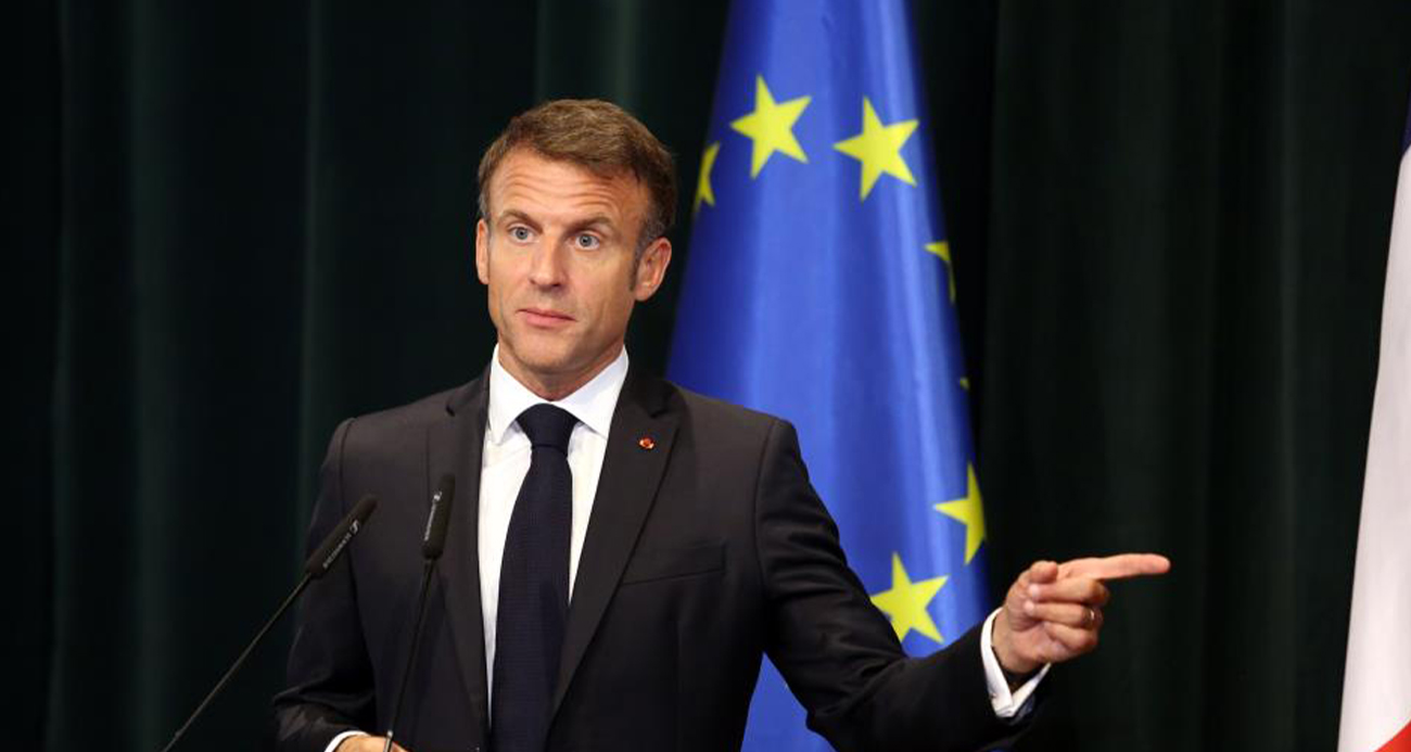 Macron: “Gazze’deki Filistinlilerin çektiği çile sona ermeli”