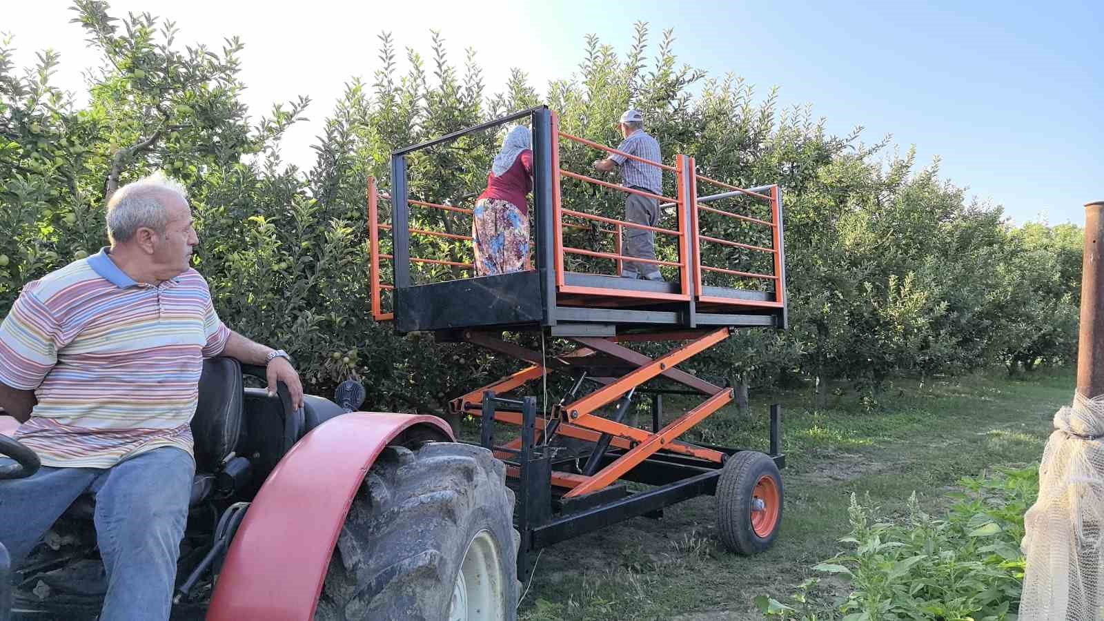 Çiftçi, tasarladığı asansör sistemiyle hasat süresini yüzde 40 azalttı