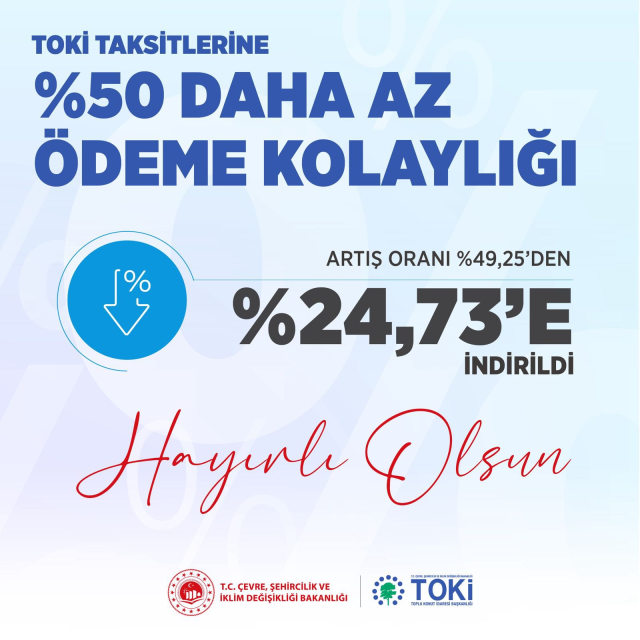 Müjdeyi Bakan Kurum verdi! TOKİ taksit ödemelerinde büyük indirim