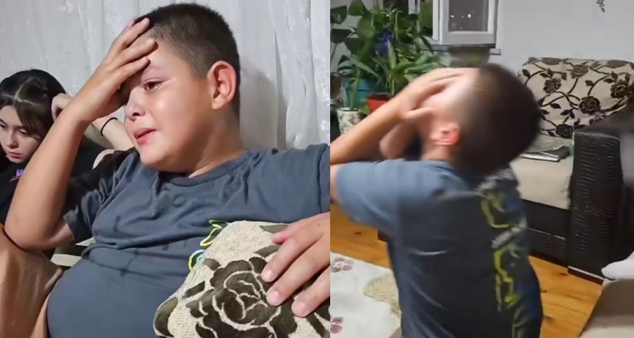 Küçük çocuk, maçın son dakikalarında gözyaşlarına boğuldu