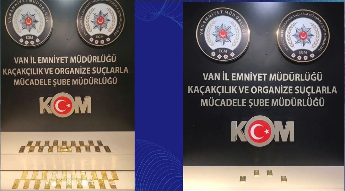 Van’da yaklaşık 44 kilogram külçe altın ele geçirildi