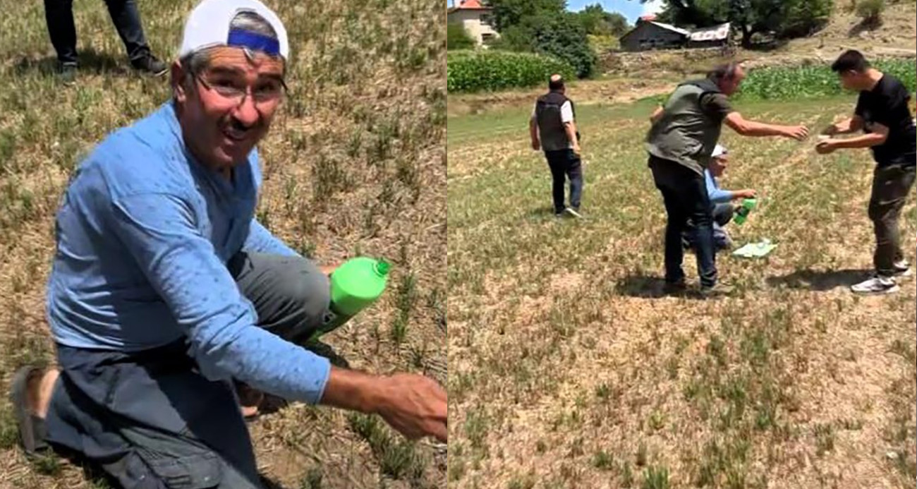 Yangın söndürme ekiplerini  ayranla serinlettiler