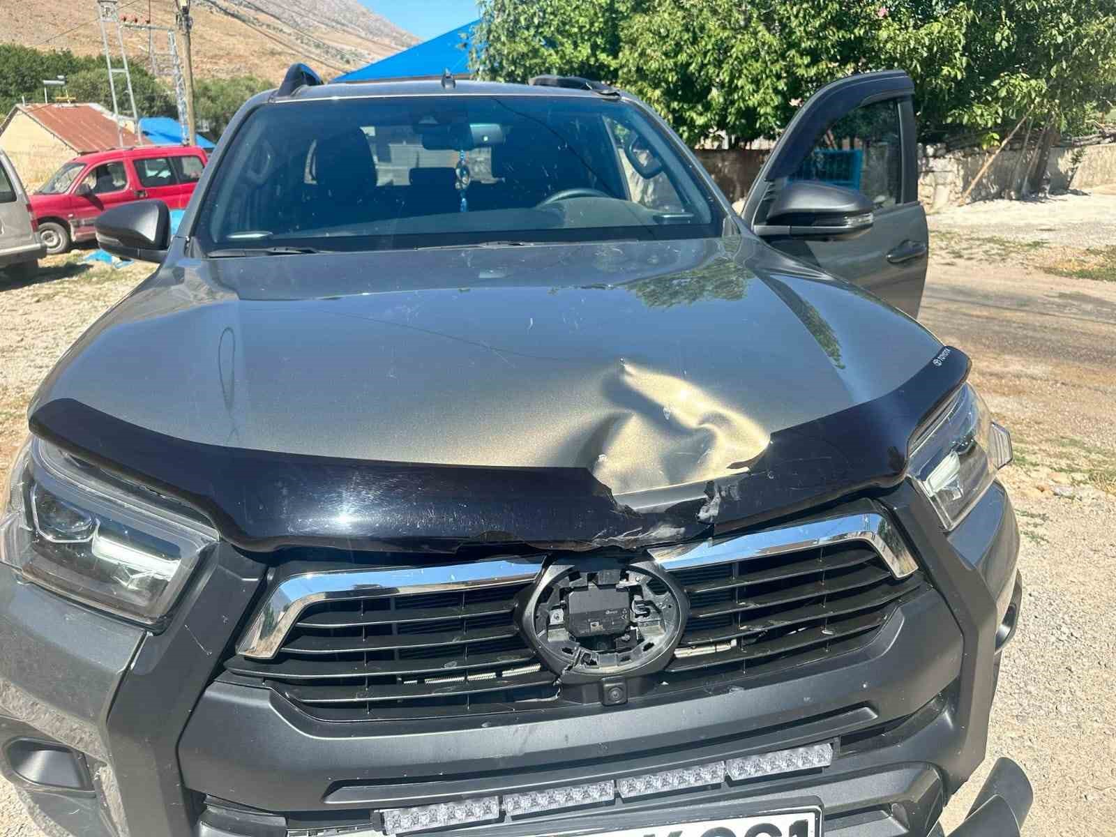 Seyir halindeki aracın üzerine ağaç devrildi