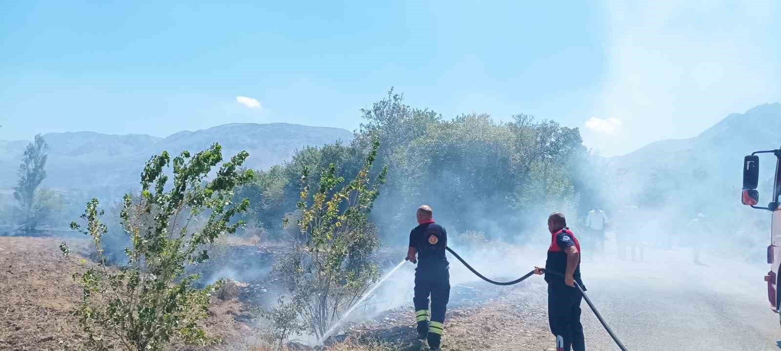 Ağaçlık alanda çıkana itfaiye müdahale etti