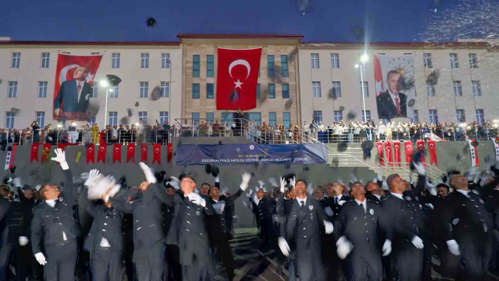 Erzurum’da polis adaylarının mezuniyet heyecanı