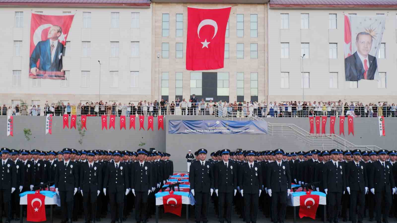 Erzurum’da polis adaylarının mezuniyet heyecanı