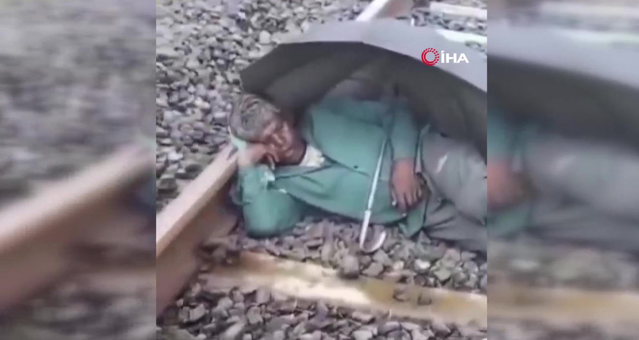 Raylarda uyuyakalan adam ölümden döndü