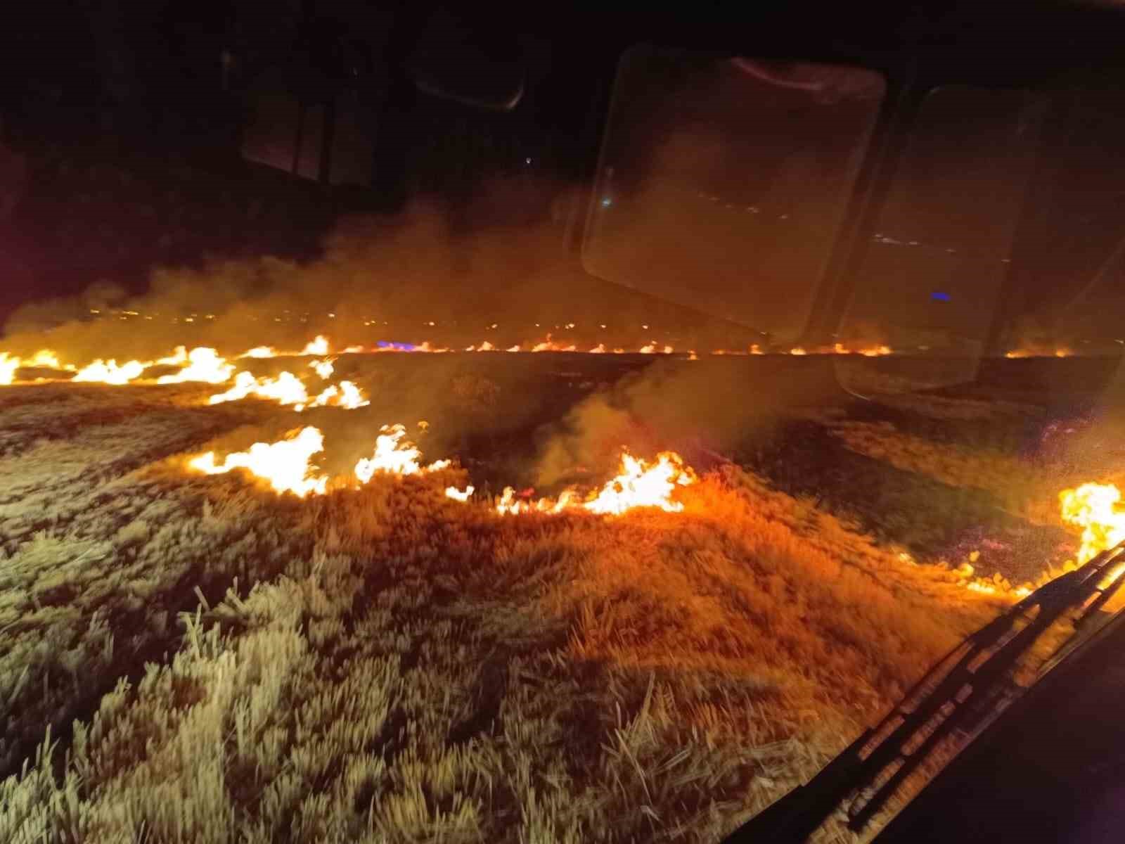 Van’da çıkan anız yangınına itfaiye müdahale etti