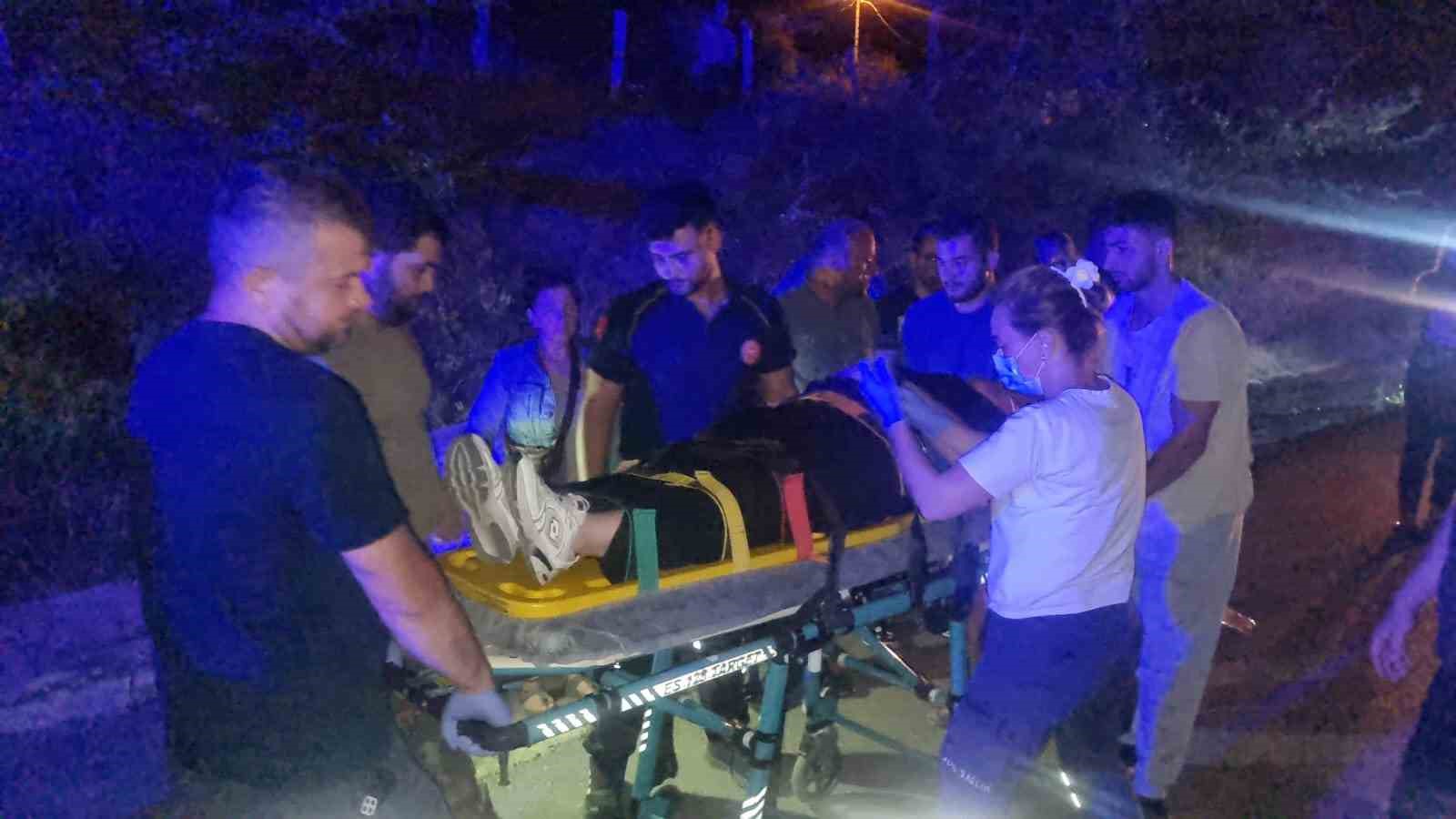 Köpeğe çarpmamak için manevra yapan otomobil takla attı