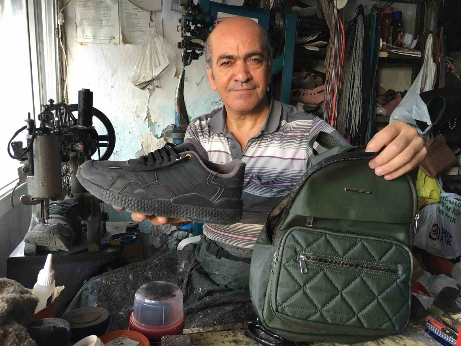 Okullar açılmasıyla ayakkabı ve çanta tamirine talep arttı