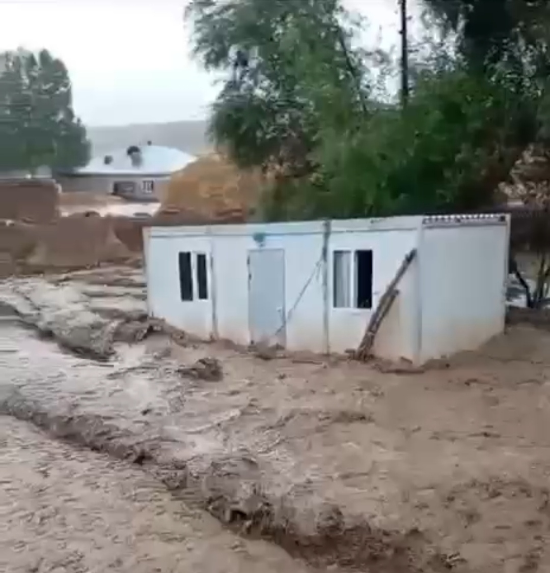 Van’da sel suları konteyneri sürükledi