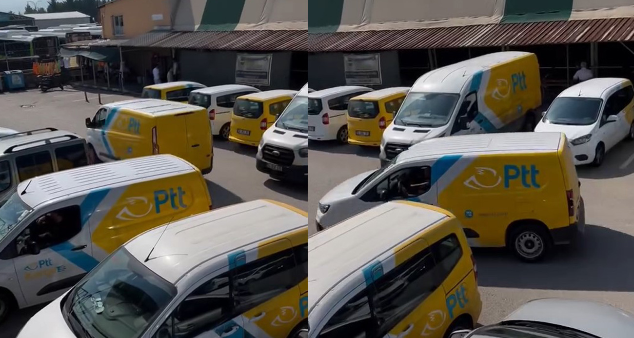 PTT’nin dağıtım araçlarıyla halı saha maçına gelenler tepki topladı