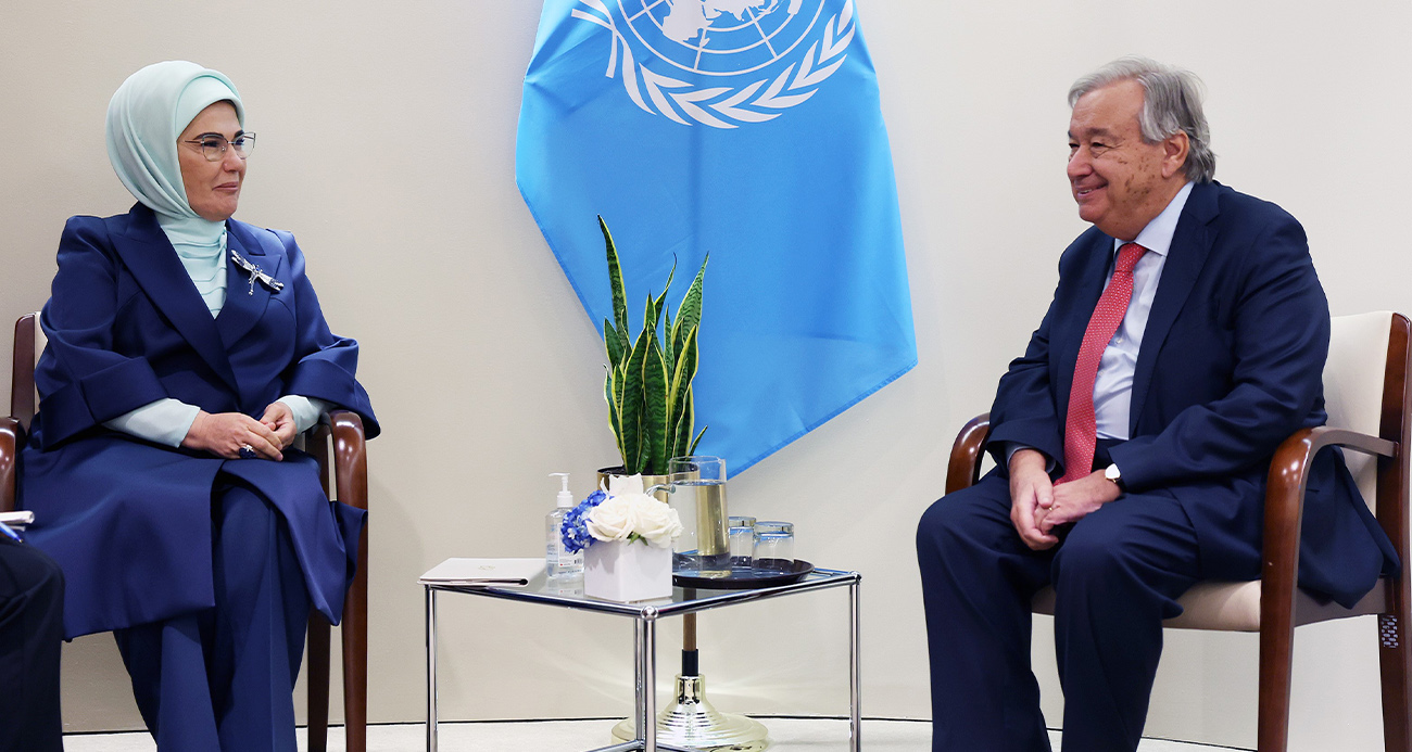 Emine Erdoğan, BM Genel Sekreteri Antonio Guterres’le görüştü
