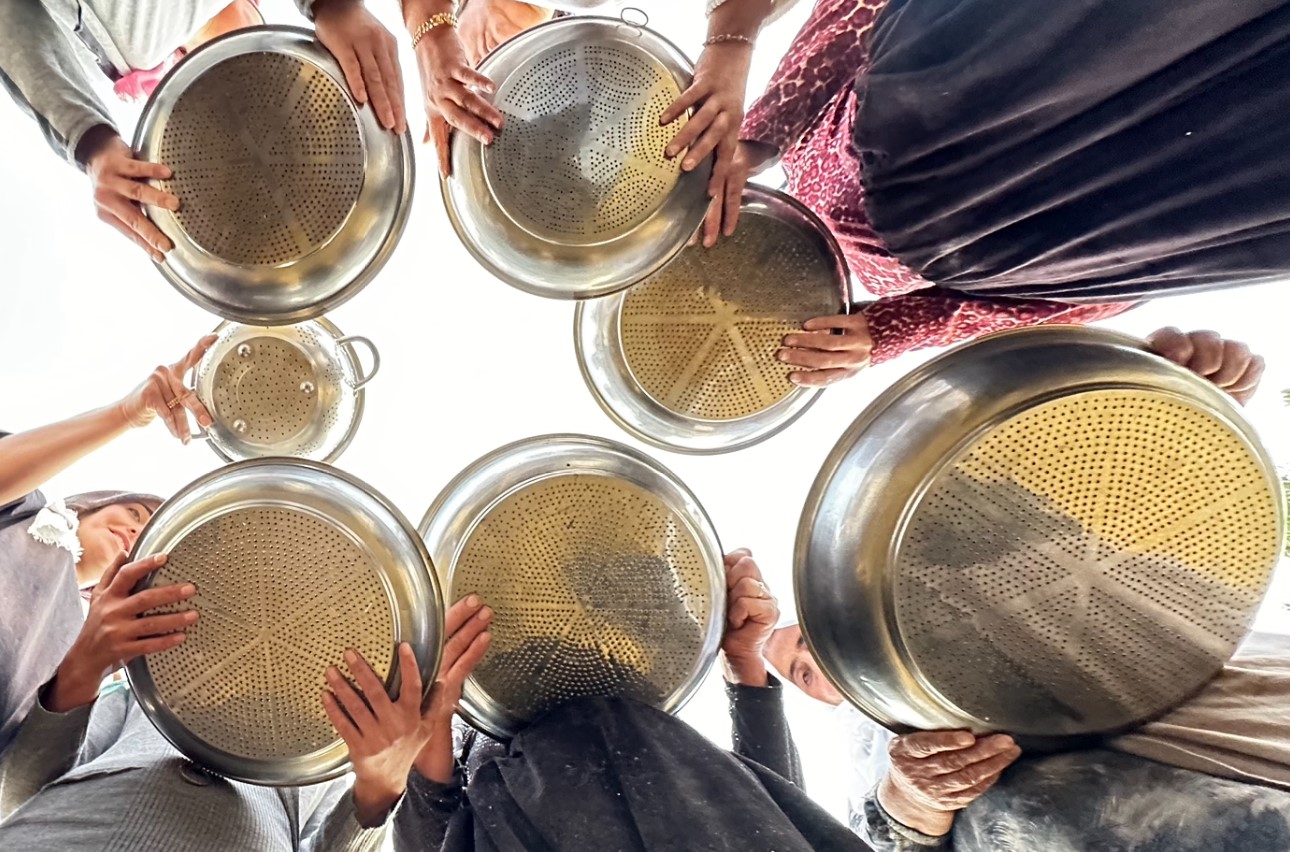 Kadın çiftçilerden yonca tohumu eleme ve ayıklama mesaisi