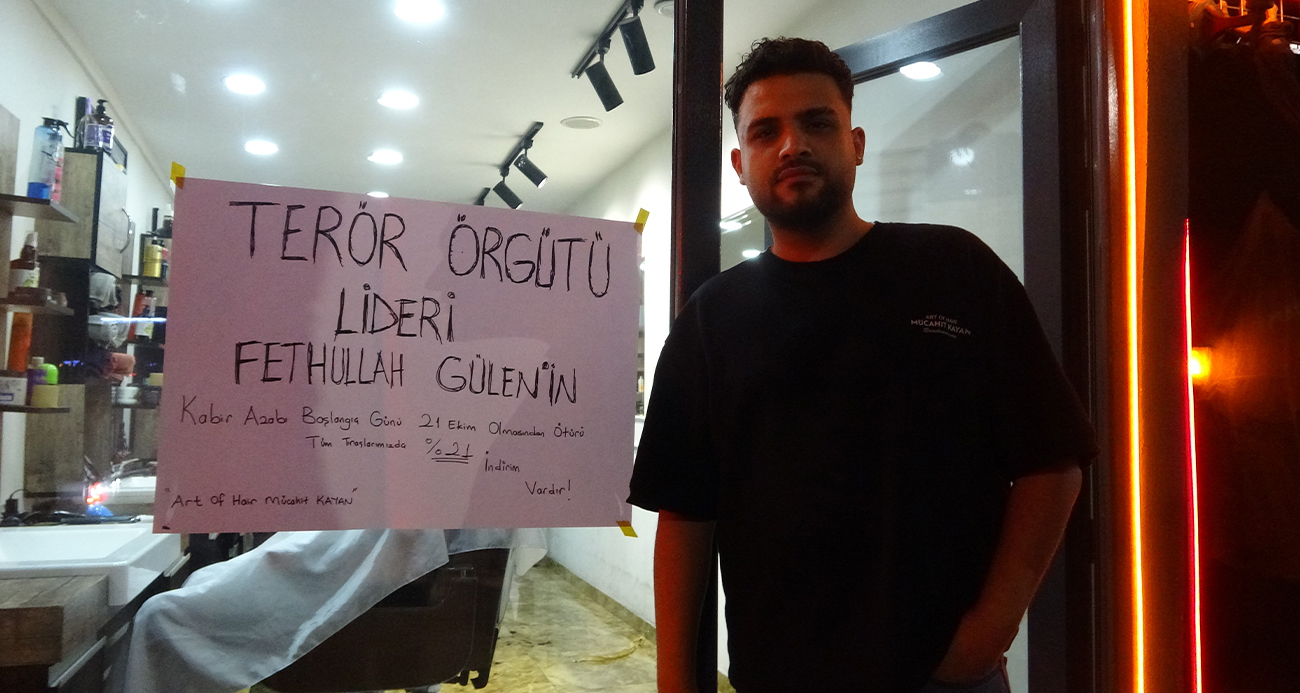 Erkek kuaföründen FETÖ elebaşının ölümüne özel yüzde 21 indirim