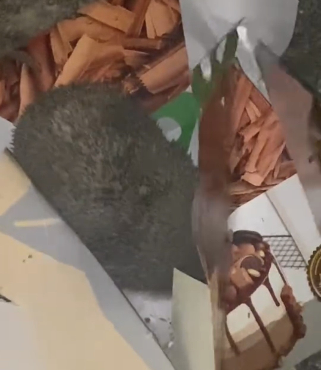 Kutudaki pastaya dadanan kirpi gülümsetti