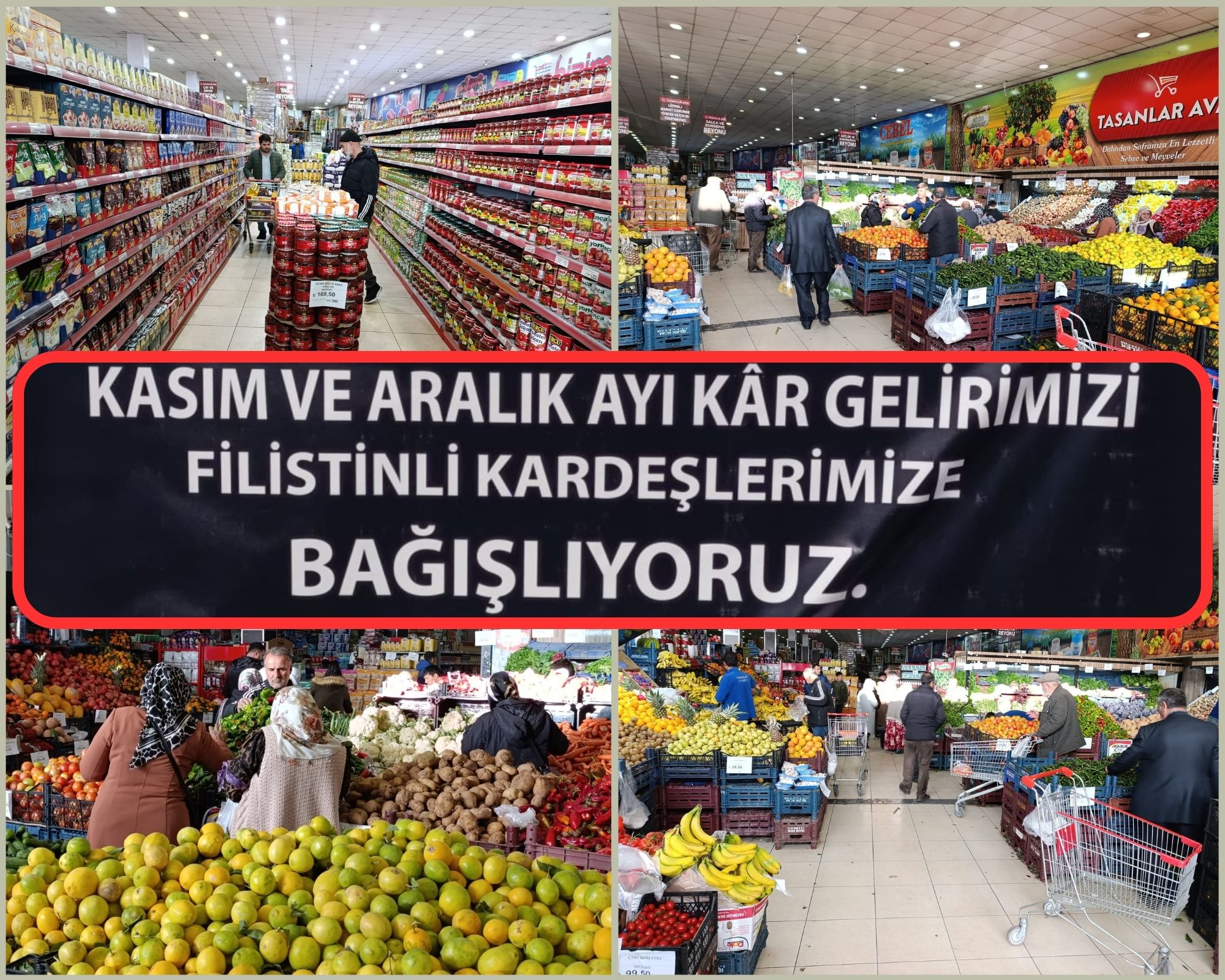 Van’da 2 Marketten Örnek Davranış: Kasım ve Aralık Kârı Filistin’e Bağışlanacak